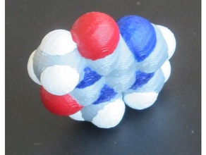 coffeine molecule model learning coffee crystal structure molecular 3d print model - Mito3D