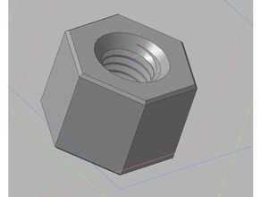 screw-nut m10 mutter parts 3d print model - Mito3D