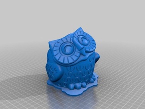 smiling owl holder sculptures cute pot wip 3d print model - Mito3D