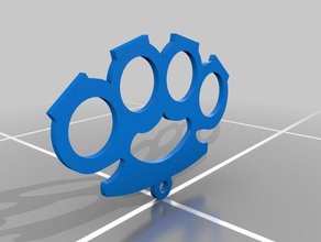 knuckle duster Schlüsselanhänger 3d print model - Mito3D