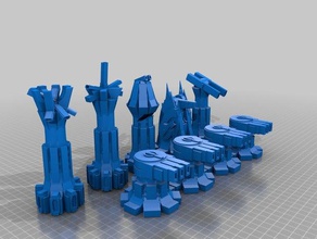 savaş satranç oyuncaklar ve oyunlar bomba tahtası bishop Kral piyon taşları Kraliçesi kale seti ölüm oyun silah silahlar hayat robot ayarlayın ayarlar 3d print model - Mito3D