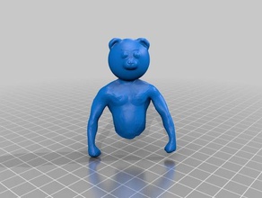muscul-oso creatures bear creature figure funny improvised muscle 3d print model - Mito3D