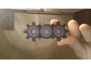 2 prong gear spinner mechanical toys fidget fidget-toy fidgeting fidgetspinner hand spinners toy 3d print model - Mito3D