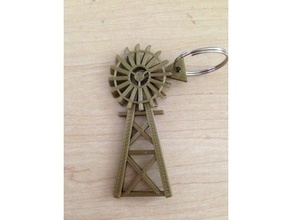 windmill keyring keychains 3d print model - Mito3D