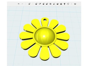 daisy key-tag-Reißverschluss ziehen Mode Blume keychain Reißverschluss 3d print model - Mito3D