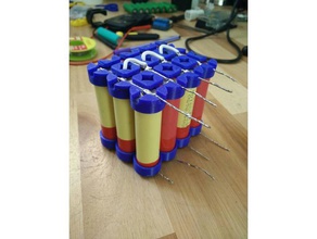 actualizado titular de bricolaje 18650 accu pack diy la batería caso 3d print model - Mito3D