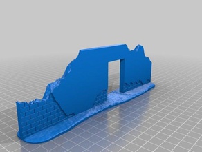 ruine-mur bâtiments et structures 3d print model - Mito3D