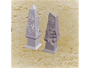 miniature egyptian obelisks new decaying games dnd prop dungeon dungeons dragons egypt 28mm pathfinder rpg 3d print model - Mito3D