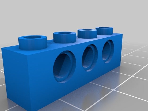 triple trou - 1 d'épaisseur 4 long jouets de construction personnalisé 3D print model - Mito3D