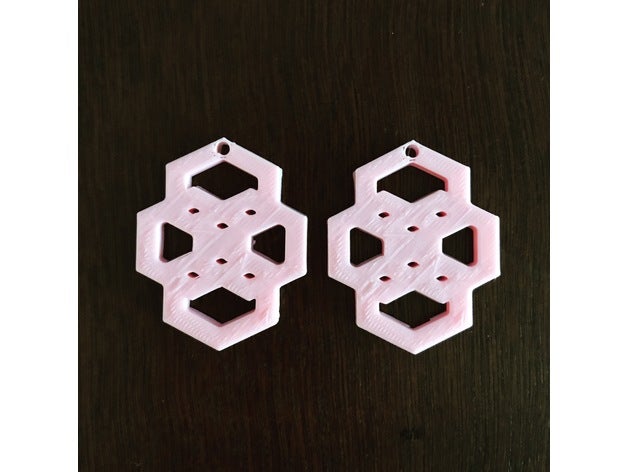 polygon-Loch Ohrringe Ohrring 3D print model - Mito3D
