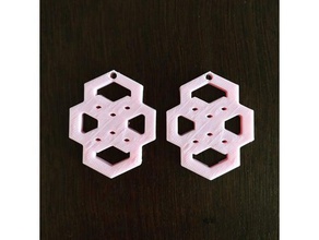 polygon hole earrings earring 3d print model - Mito3D