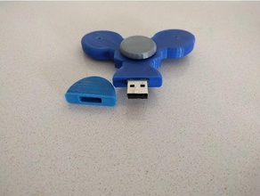 3 sided usb drive spinner accessories fidgetspinner fidget hand toy 3d print model - Mito3D