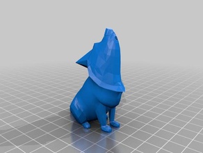 low poly howling dog animals design model 3d print model - Mito3D