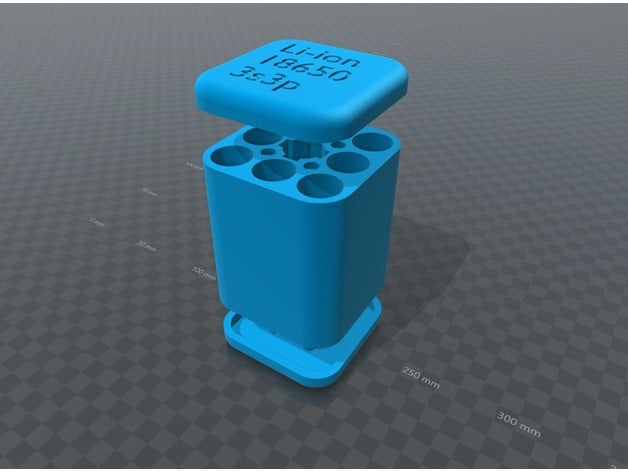 li-ion 18650 3s3p battery holder hobby 3D print model - Mito3D