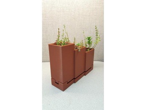 3 cubes de fleur cache-pot extérieur et jardin 3d print model - Mito3D