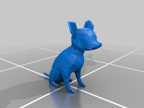düşük poli chihuahua hayvanlar hayvan köpek poly 3d print model - Mito3D