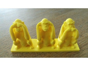Üç Maymun hayvanlar 3d print model - Mito3D