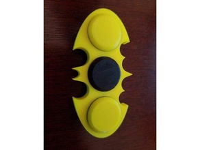 batman spinner toys & games 3d printer printing 608 bearing black caps fidget-toy fidget hand cap toy yellow 3d print model - Mito3D