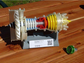 3d imprimable jet moteur motorisé l'ingénierie prusai3mk2 double flux électrique haut de dérivation jouet mecanique maquette anim e mécanique d'avion reacteur turbine turboréacteur 3d print model - Mito3D