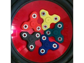 triple fidget spinner custom design toys & games hand toy 3d print model - Mito3D
