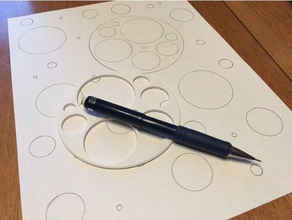 metric circle stencil art tools drafting drawing math 3d print model - Mito3D