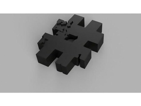 hashtag Schlüsselanhänger bottleopener 3d print model - Mito3D