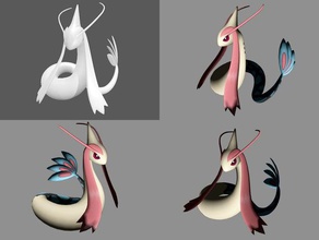 milotic creatures cute figure pokemon figures snake 3d print model - Mito3D