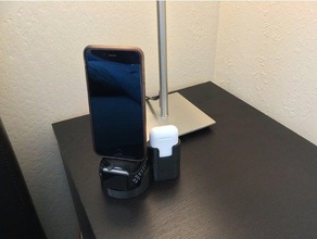 personalizável dispositivos da apple stand iphone + relógio airpods telefone celular 3d print model - Mito3D