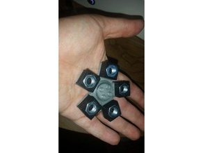 lego fidget spinner remezclada bearingless - 5 rayos 2x2 ladrillos juguetes de construcción fidge compatible rodamiento 3d print model - Mito3D