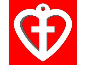 coeur pendentif en forme de croix bijoux la cœur collier wslab 3d print model - Mito3D