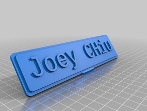 joey table plaque office customized 3d print model - Mito3D