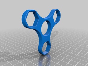 m12 3 côtés fidget spinner - bords arrondis jouets & jeux hexagone écrou hexagonal 3d print model - Mito3D