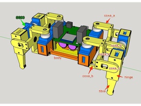 spider-q in der Robotik arduino esp8266 Roboter spider tinyplan 3d print model - Mito3D