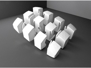 pillowed 1x3x4 cubóide quebra-cabeças Quebra-cabeça 3d a mistura quebra-cabeça girar rubiks cube voltando torção sinuoso de 3d print model - Mito3D