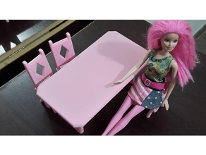 masa sandalye bebek oyuncak & oyun aksesuarları evi mobilya 3d print model - Mito3D