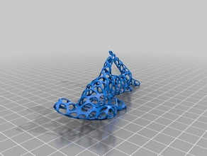 voronoi hammerhead shark art 3d print model - Mito3D