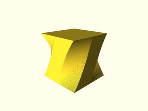 twisted cube v002 L'impression 3d tests openscad tordu 3d print model - Mito3D