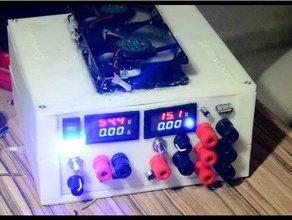 régulateur de tension la boîte l'électronique réglable cas voltmètre 3d print model - Mito3D