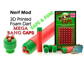 extra laute nerf mega dart Spitzen mega-bang cap darts Spielzeug & Spiele boom laut makeitloud nerf-Munition einfach 3d print model - Mito3D