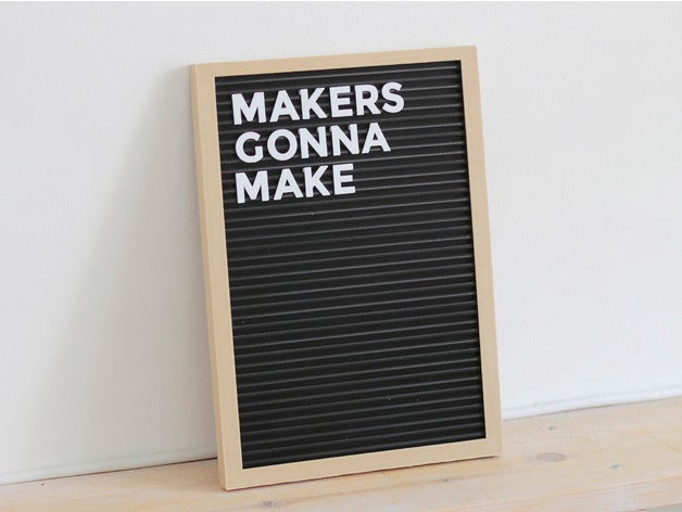 Brief - Vorstand- voll 3d-gedruckt Dekor schwarz schwarz-message-board board Kalligraphie Niedlich diy fühlte font frame hipster Haushalt Schriftzug Nachricht message Foto Bild tutorial typo Typografie Wand 3D print model - Mito3D