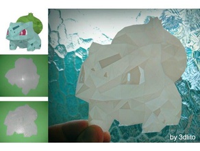 litofania low poly pokemon 2d art herbizarre lithophane low-poly 3d print model - Mito3D