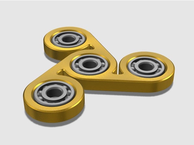 golden fidget spinner diy hand toy focus parametric 3D print model - Mito3D
