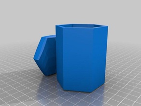 hexágono recipiente recipientes 3d print model - Mito3D