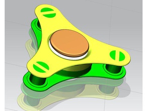 fidget spinner taşıyan dört tekerlek araçlar rulman 3d print model - Mito3D