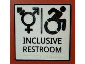 dahil tuvalet işareti braille banyo transseksüel sivil haklar lgbt işaret 3d print model - Mito3D