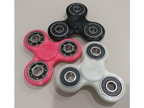 kid sized fidget spinner concave caps 3d printing 608 bearing adhd toy focus kids tri-spinner 3d print model - Mito3D