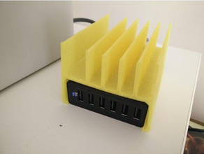 usb charging stand anker 6 port charger mobile phone device solidworks tablet 3d print model - Mito3D