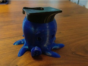 academic octo animals cute graduate graduated graduation octopus squid 3d print model - Mito3D