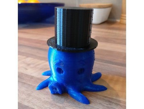 fantasia octo animali carino di il polpo top hat 3d print model - Mito3D