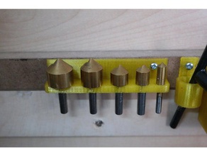 storage countersinks bits tools countersinks-bits drill bit press garage tool holder 3d print model - Mito3D